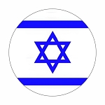 Israel Blue Star Flag Support  Round Dot Stickers Set